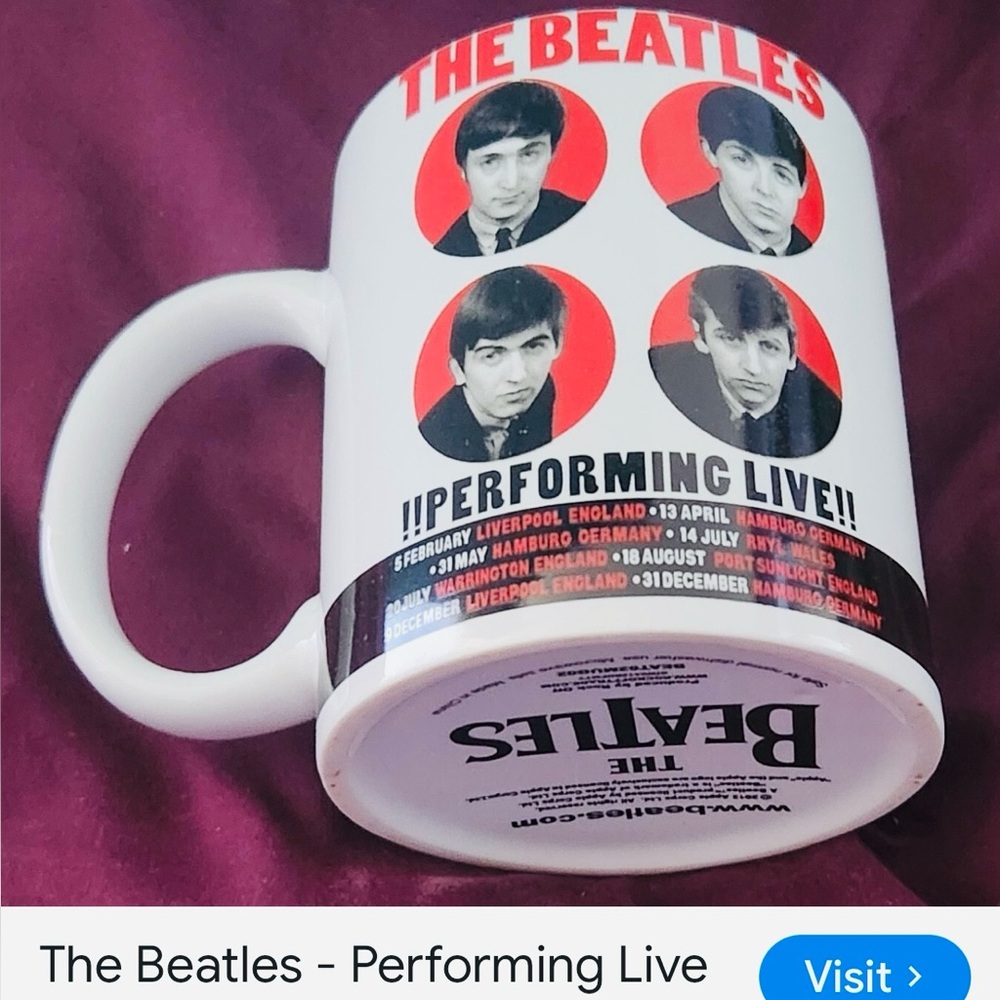 #1393=The Beatles White Mug - Picture 5 of 11